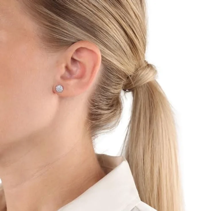 Amor Paar Ohrstecker aus 925 Sterling Silber, mit weißen Zirkonia, rhodiniert – Bild 2