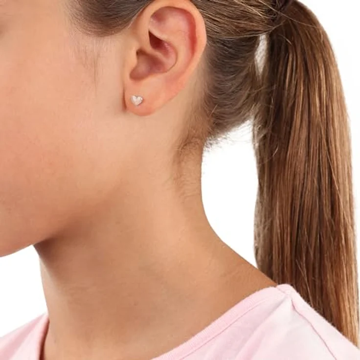 Prinzessin Lillifee Ohrstecker Herzen, 925 Sterling Silber mit Emaille, 4 mm, rhodiniert – Bild 2