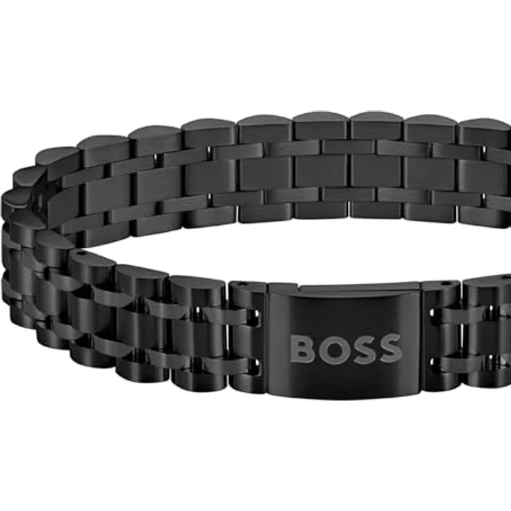 BOSS Jewelry OWAN Herren-Armband, elegantes Fünf-Glieder-Design mit schwarzer Ionenbeschichtung, anpassbare Passform, magnetischer Verschluss, 190 mm – Bild 2