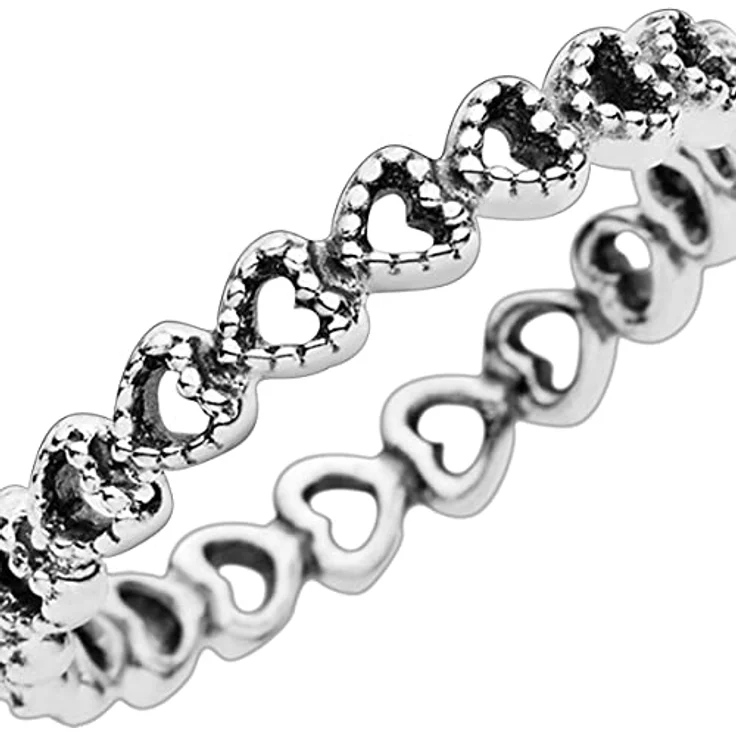 PANDORA Ring 190980-50, Damen Silberring mit Perlendetails im Bandring-Stil – Bild 5