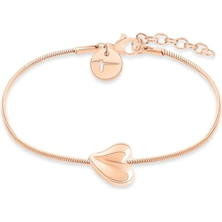 Tamaris Bracelet - Elegantes Armband aus poliertem Edelstahl in IP Roségold - Verstellbare Schlangenkette bis 21 cm - wasserfest & hautfreundlich – Bild 1