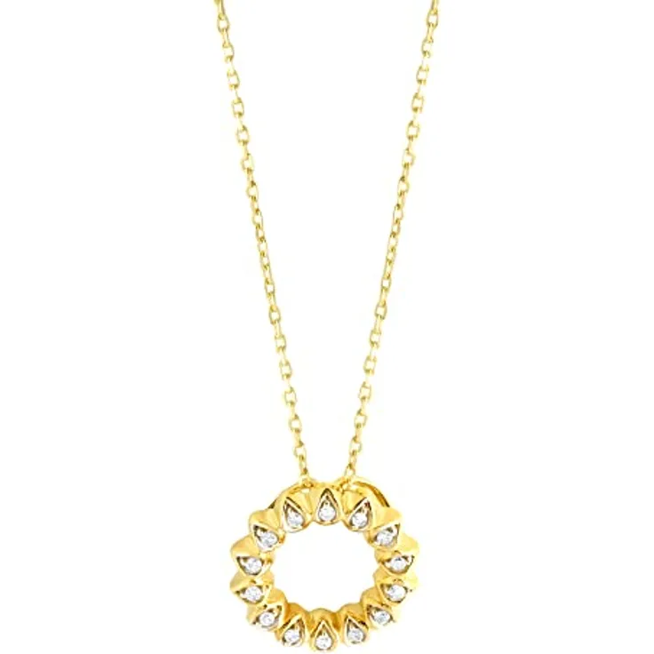 Diamonds by Ellen K. Damen Halskette 375/- Gold, 42/45cm, glänzend, mit gelbem Diamant 0,10ct, inkl. Etui