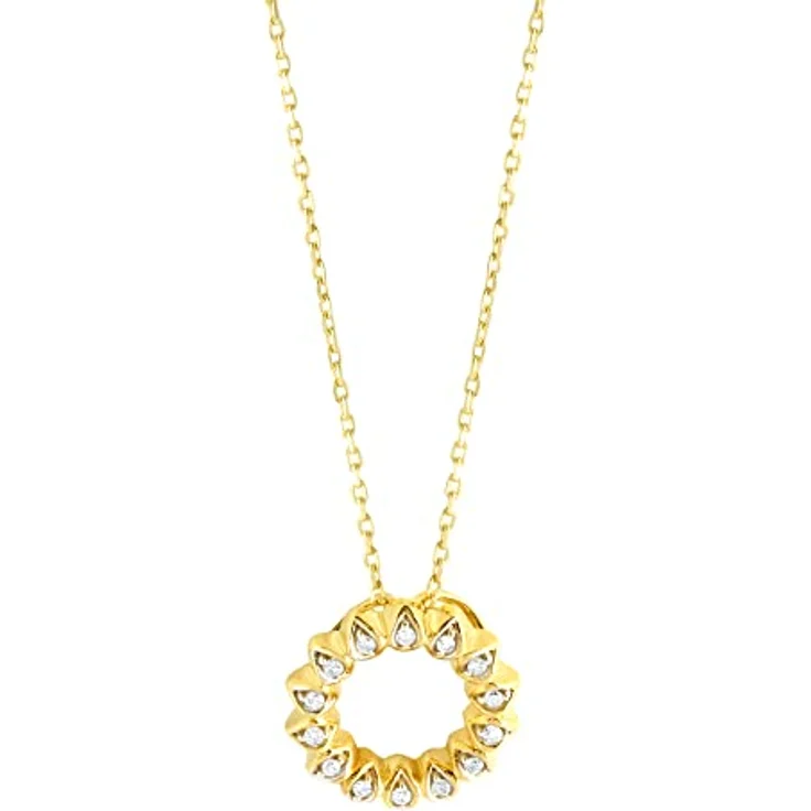Diamonds by Ellen K. Damen Halskette 375/- Gold, 42/45cm, glänzend, mit gelbem Diamant 0,10ct, inkl. Etui – Bild 1
