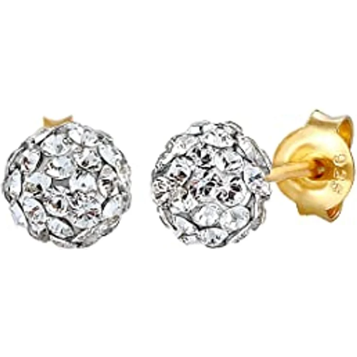 Elli Ohrringe Damen Ohrstecker Kugel, elegant mit Swarovski Kristallen in 925 Sterling Silber – Bild 1