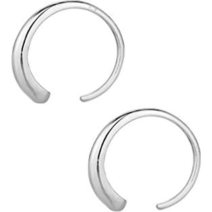 Elli Ohrringe Damen Creolen Geo Basic Offen, 925 Sterling Silber, handgefertigter Echtschmuck, anlaufgeschützt, hochglanzpoliert – Bild 3