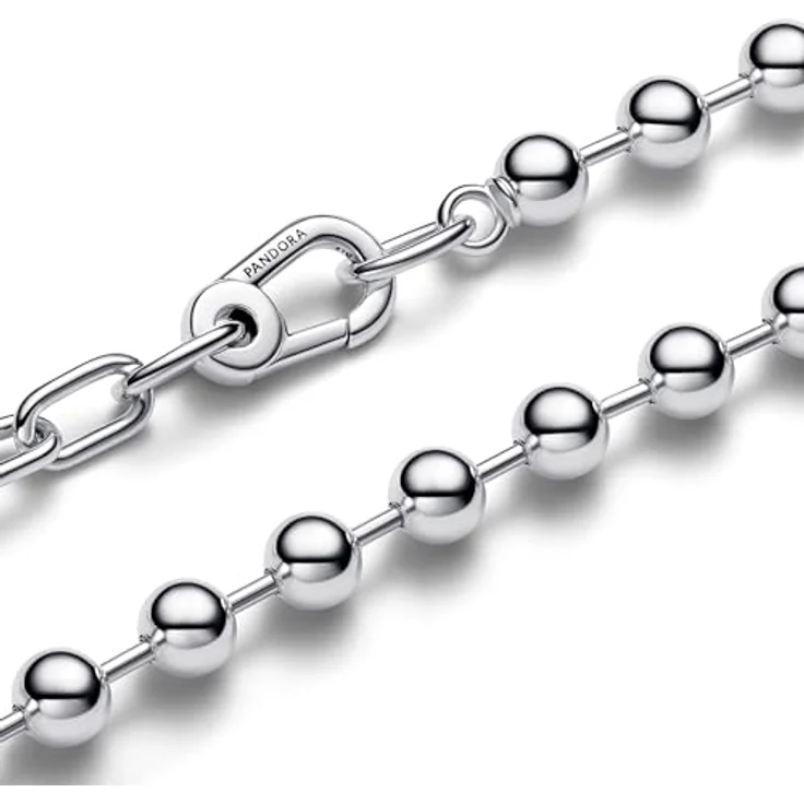 PANDORA ME Metallperle & Gliederhalskette aus Sterling Silber, Kombinierbar mit Mini-Charm-Anhängern, 45cm, 392799C00-45 – Bild 2