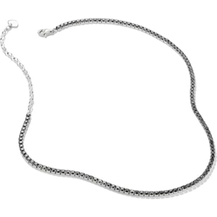 THOMAS SABO Damen-Halskette Silber mit Zirkonia, 42 cm, Schwarz, Modell 32032255 – Bild 2