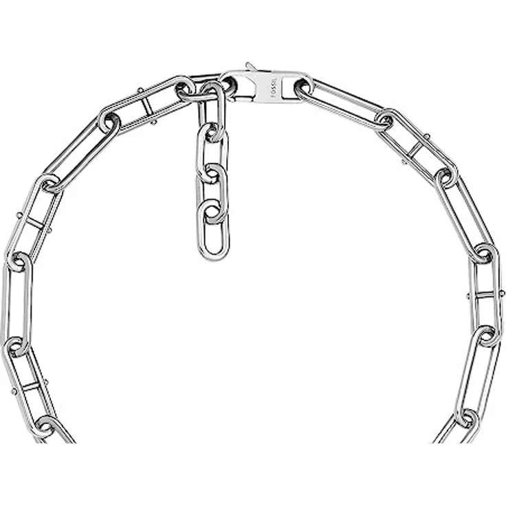 FOSSIL Heritage D-Link Halskette für Frauen, Edelstahlkette, Silberfarben, Länge: 375mm+60mm, JF04503040 – Bild 5