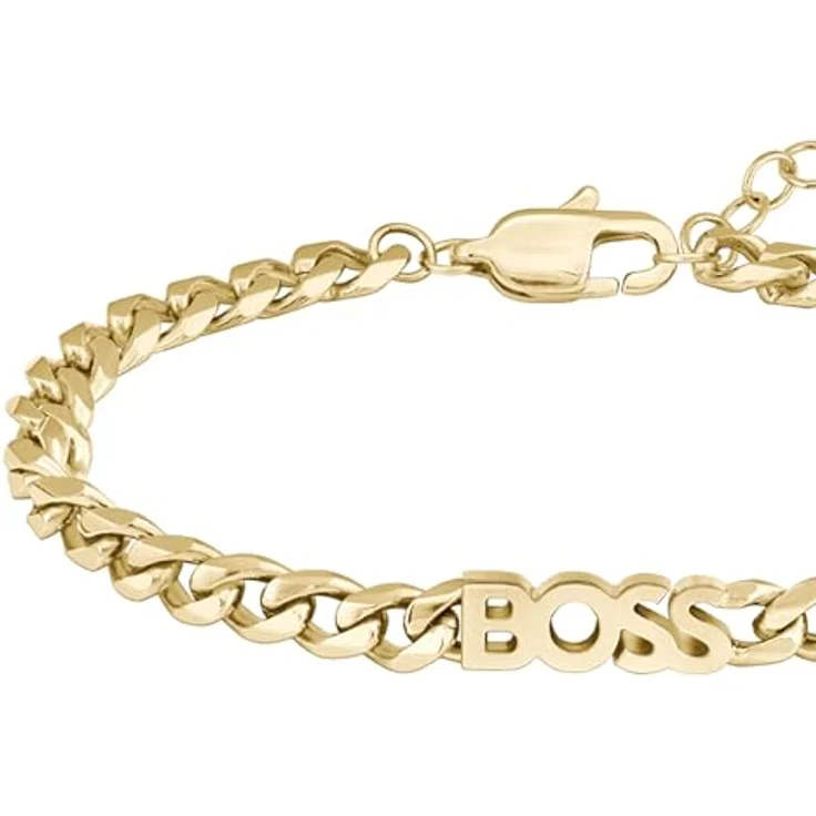 BOSS Kassy for Her Curb Chain Armband, vergoldetes Edelstahlarmband mit Karabinerverschluss, Innenumfang 160 mm, erweiterbar um 20 mm – Bild 2