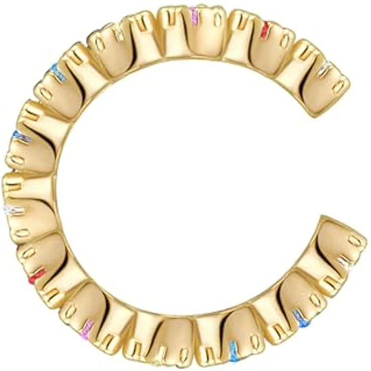 Glanzstücke München Damen Ohrklemme 925/- Sterling Silber gelbvergoldet, Zirkonia in weiß, pink, lila, champagner, ohne Ohrloch, 1 Stück – Bild 2