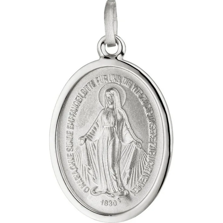 JOBO Milagrosa Kettenanhänger, 925 Silber, rhodiniert und teilmattiert, Höhe 23,1 mm