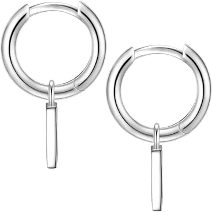 Glanzstücke München Damen-Ohrcreolen Dreieck, hängend aus rhodiniertem Sterling Silber 925, hochglanzpoliert, geometrisches Design – Bild 2