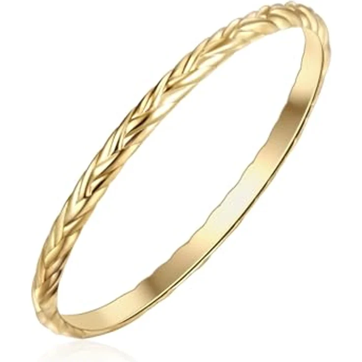 GLANZSTÜCKE MÜNCHEN Damen Ring 925/- Sterling Silber gelbvergoldet, verspielter Bandring mit einzigartigem Design, in Schmuckbox zur Geschenkverpackung – Bild 2