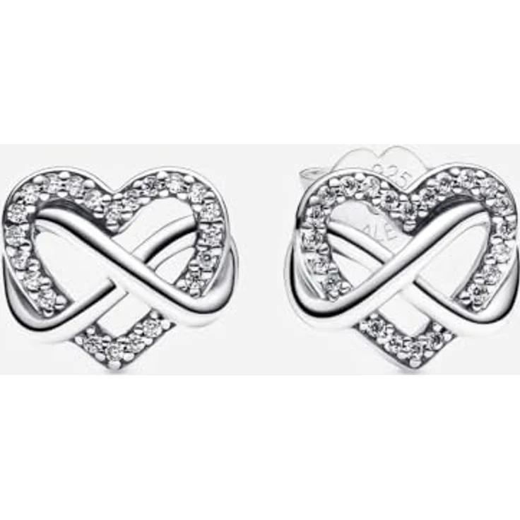 Pandora Ohrstecker Moments 292667C01, 925er Silber mit Herz-Motiv und Zirkonia-Besatz, strahlendes Weiß – Bild 4