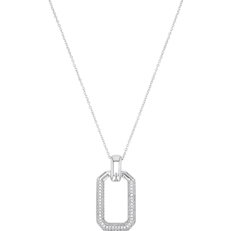 JOOP! Kette mit Anhänger 925 Sterling Silber, Zirkonia, 42+3 cm, Weiß, in Schmuck Geschenk Box, Modell 2038935 – Bild 1