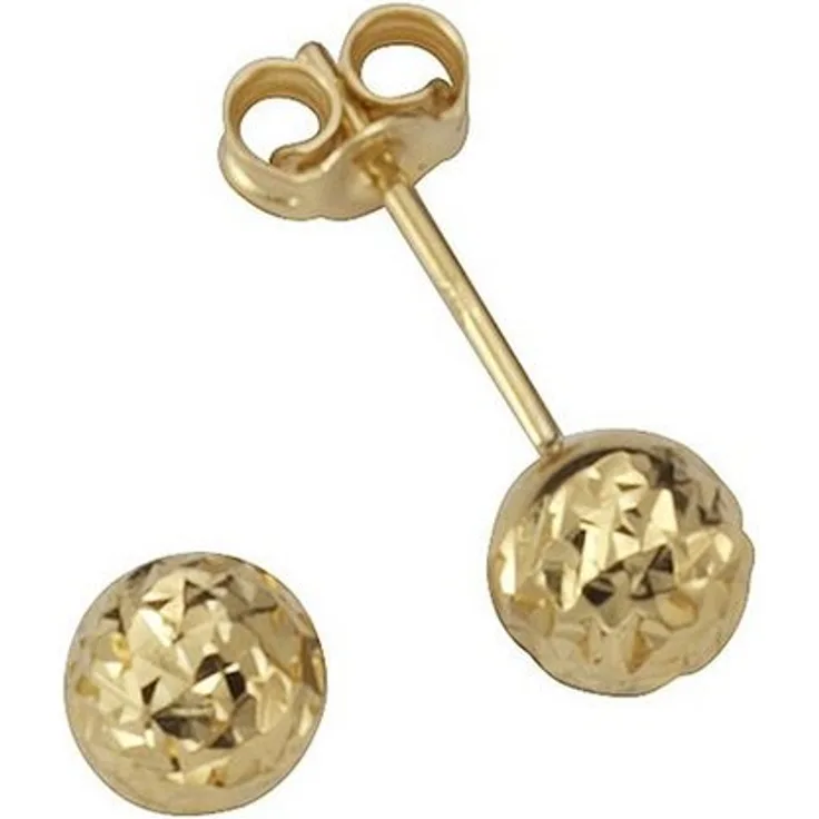 Fascination by Ellen K. Paar Ohrstecker 585/- Gelbgold diamantiert, Kugel Ø 5mm, gelb