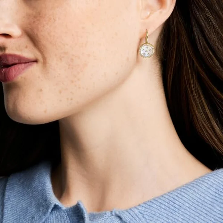 Fossil Merrit Damen-Ohrringe aus goldfarbenem Edelstahl, poliert mit sicherem Hakenverschluss, 1,31 cm – Bild 4