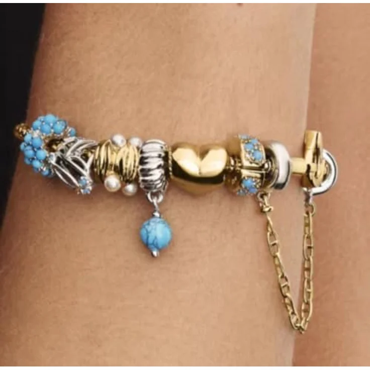 Anduonie Charms Gold Stopper Charms Anhänger Silber 925, Roter Beads Charm für europäische Armbänder und Halsketten, handgefertigt mit luxuriösem Design – Bild 4