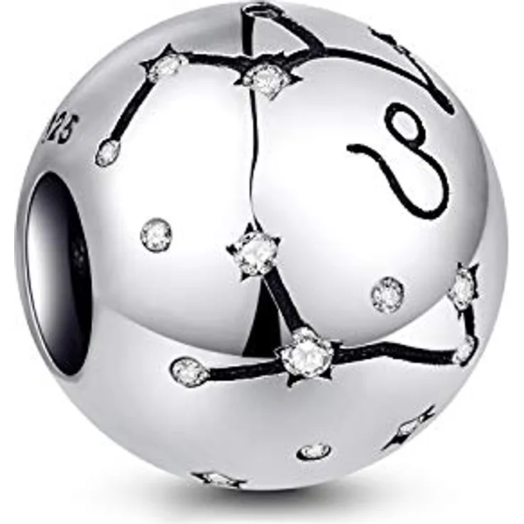 NINGAN Die Zwillinge 12 Sternzeichen Anhänger, 925 Sterlingsilber mit Zirkon-Kristallen, für Armband & Halskette, ideales Geburtsgeschenk für Frauen & Freundinnen