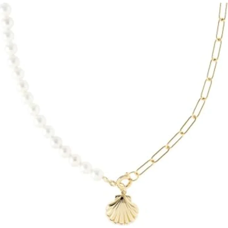 CHRIST Damen-Halskette 925er Silber recycelt mit Muschelkern, Gelbgold, One Size, 32030520 – Bild 1