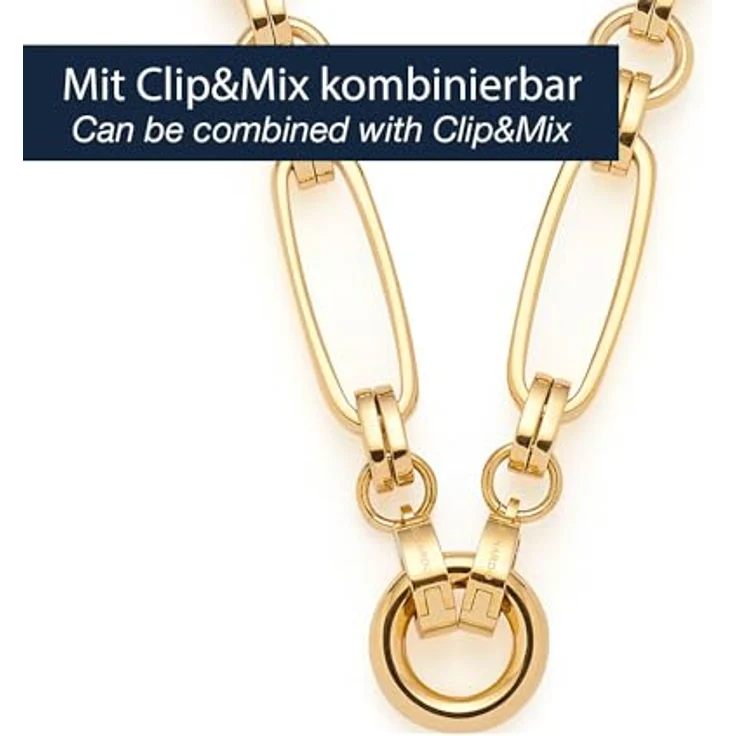 JEWELS BY LEONARDO Halskette Clip & Mix Mathilde, goldfarbener Edelstahl mit verbindungs-Ring für Charms, 65 cm, Allergikerfreundlich, Teil der Mauritia Mack Kollektion – Bild 4