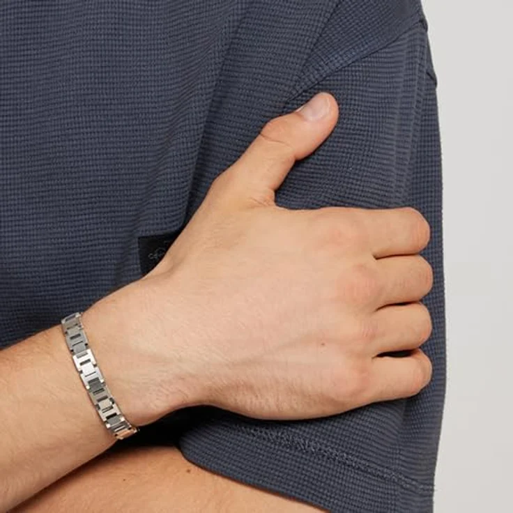 Calvin Klein Gliederarmband Herren NETWORK, Edelstahl, verstellbar, CK Logo, 19 cm Innenumfang – Bild 5