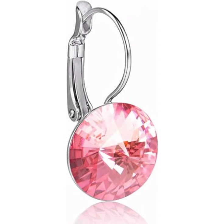 Trachtenland LUISIA Ohrringe Rivoli, 14 mm Premium Kristalle in Light Rosé, hautfreundliche Metallfassung, Bügelverschluss, inkl. Schmuckbox – Bild 3