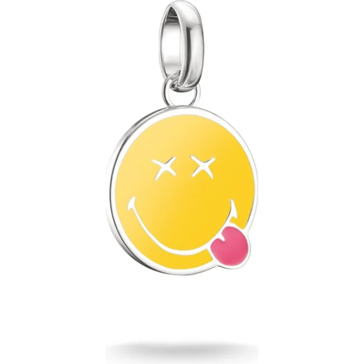 THOMAS SABO Charm-Einhänger SMILEYWORLD® Cheeky Charm - Gelb/Pink, verspielter Anhänger für gute Laune – Bild 1