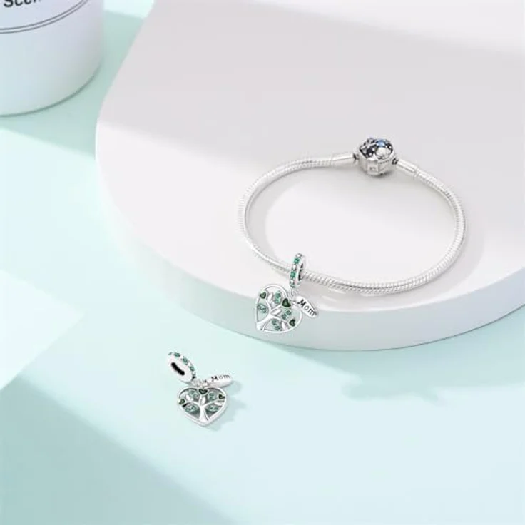 LNQOBU Silber 925 Charms Anhänger für Armbänder, kompatibel mit Pandora, inkl. bunter Spacer Beads – Bild 4