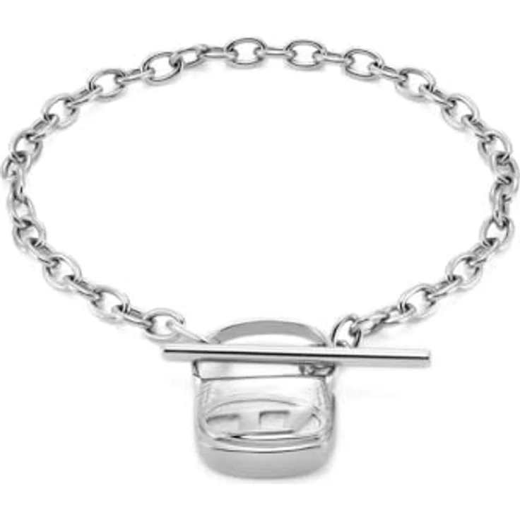 Diesel Herren-Armband Sonic Silber, Edelstahl mit poliertem Finish und Knebelverschluss – Bild 1