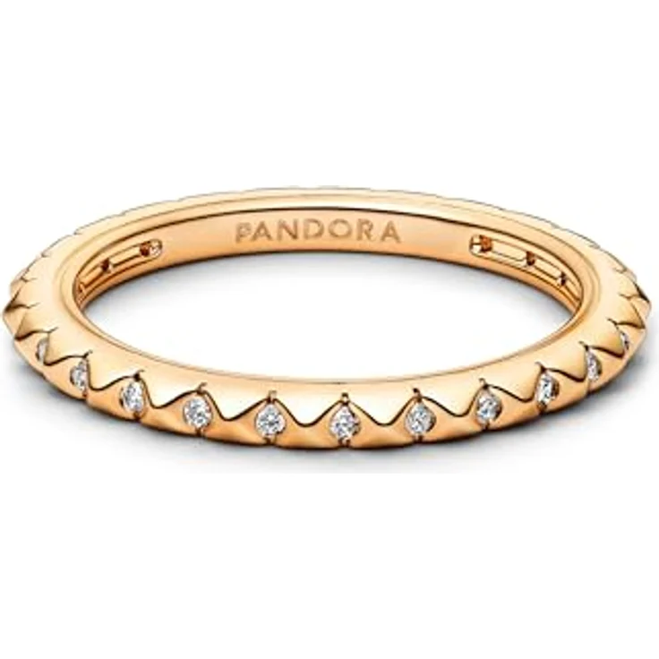 PANDORA ME Pyramiden Ring, Sterling Silber mit 14 Karat vergoldeter Metalllegierung und Cubic Zirkoniastein, Größe 56, 162800C01-56 – Bild 3