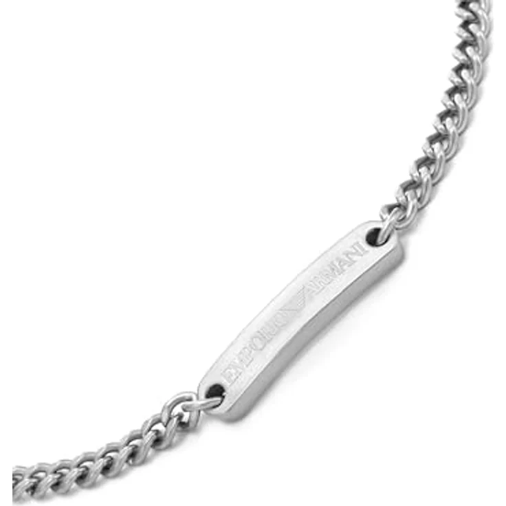 EMPORIO ARMANI Herren Edelstahl Armband EGS3189040, Silber-Ton, gebürstet, Karabinerverschluss, 18,5 cm + 3 cm verstellbar – Bild 3