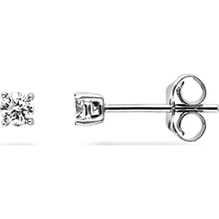FAVS Damen-Ohrstecker 925er Silber mit 2 Zirkonia, klassisches Design, One Size – Bild 3