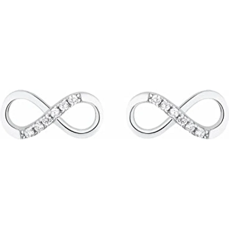 Amor Paar Ohrstecker Infinity, Unendlichkeitsschleife mit Zirkonia (synth), glänzend – Bild 2