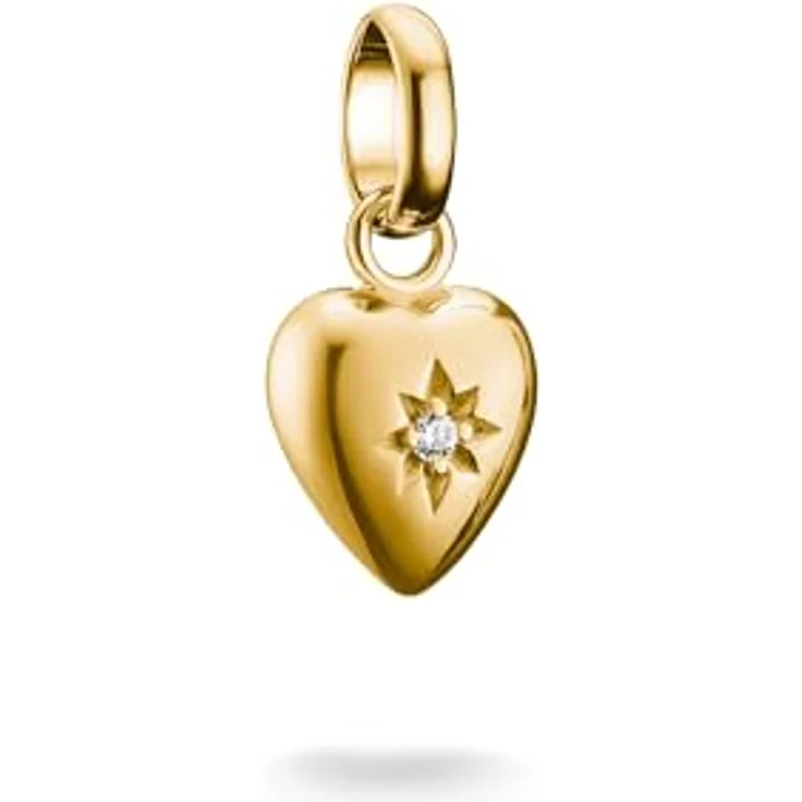 Thomas Sabo Charm Club Connect Charm-Anhänger Herz mit Stern, 18k Vergoldung auf recyceltem 925 Silber, CC1234-414-14 – Bild 1