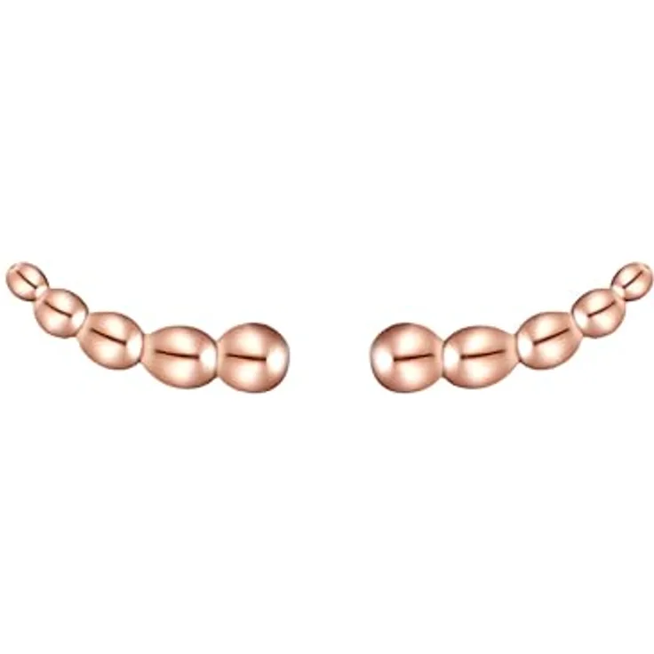 Glanzstücke München Damen Ohrstecker 925/- Sterling Silber, rosévergoldet, 14 Karat, filigranes Design, 10,4 mm Höhe