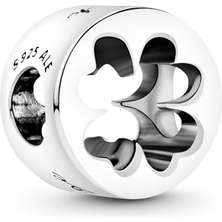 Ruaidhra Kleeblatt Charms & Beads für Damen, Sterling Silber S925, Glückscharms mit Blume, Glühwürmchen und Schildkröte, geeignet für Armbänder und Halsketten, Geschenk für Frauen