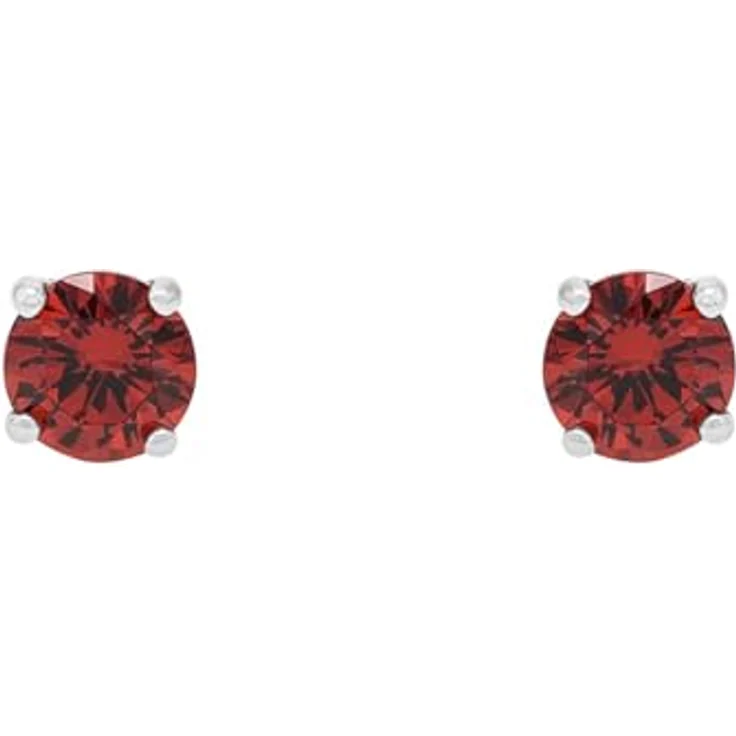 Amor Ohrstecker 925 Sterling Silber, Damen Ohrschmuck mit synth. Zirkonia, 0,5 cm, Rot, inkl. Schmuck Geschenk Box – Bild 3