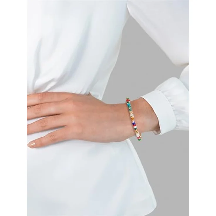 Yokoamii Armband Y21, gelbgold bunt mit Achatperlen und Verlängerungskettchen – Bild 2