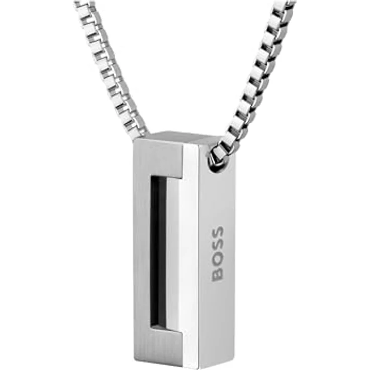 HUGO BOSS CANDOR JEWELRY Halskette mit Anhänger für Herren aus Edelstahl, skulpturaler Look, 609 mm lang, Karabinerverschluss – Bild 2