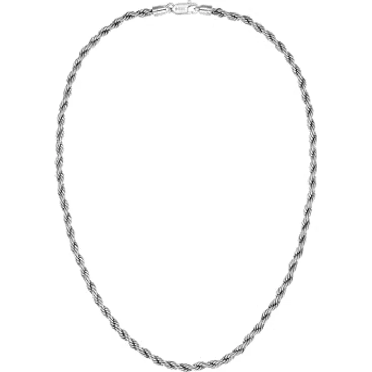 BOSS Jewelry MYLES Herren Gliederhalskette aus Edelstahl mit Seilgeflecht, 55,8 cm, Karabinerverschluss – Bild 1