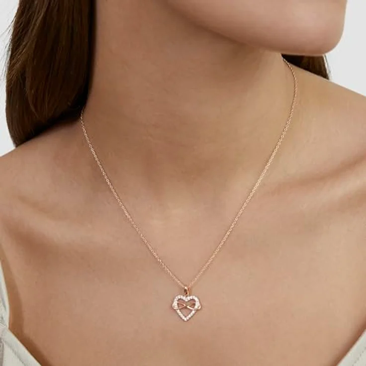s.Oliver Necklace, Elegante Halskette aus poliertem 925er Silber in IP Roségold, Ankerkette 45 cm, wasserfest & hautfreundlich – Bild 2