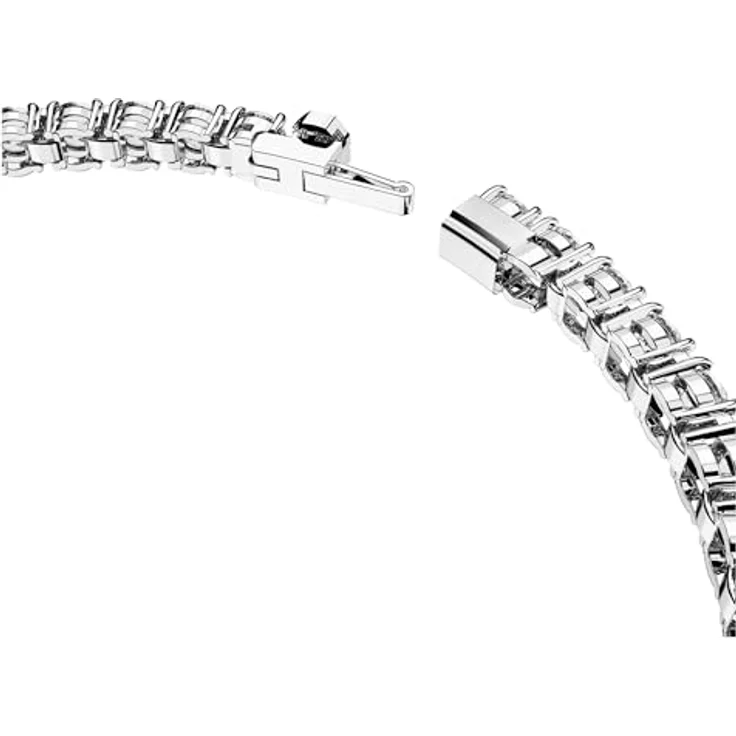 Swarovski Matrix Tennis Armkettchen, Rhodiniertes Armband mit Strahlenden Swarovski Kristallen – Bild 3