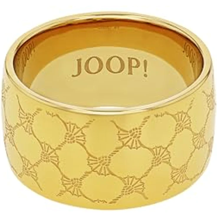 JOOP! Gravierbarer Damenring aus Edelstahl, Gold, 12 mm breit, in Schmuck Geschenk Box – Bild 3