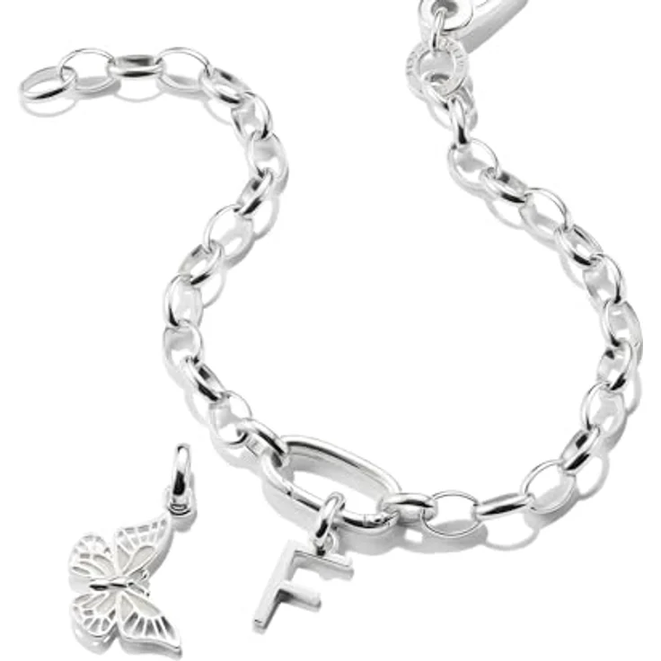 Thomas Sabo Charm Club Connect Charm-Anhänger Buchstabe F, aus recyceltem 925 Silber, flexible Tragevarianten – Bild 2