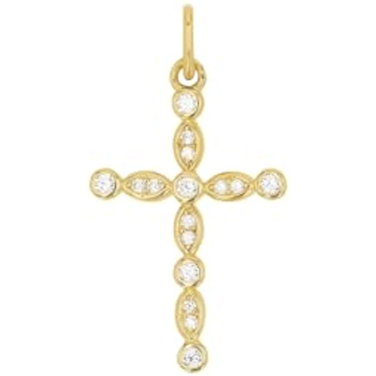 Amor Motivanhänger "Kreuz", 925 Sterling Silber Damen Anhänger mit Zirkonia, 2,6 cm, Weiß, in Schmuck Geschenk Box – Bild 1