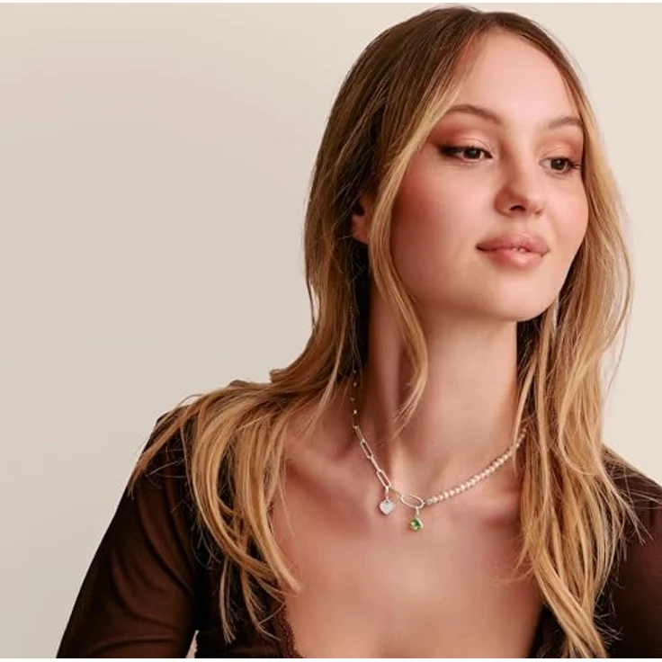 THOMAS SABO Connect Charm Pendant Birthstone Collection, 925 Sterling Silber mit Geburtsstein für August und Monatseingravierung – Bild 4