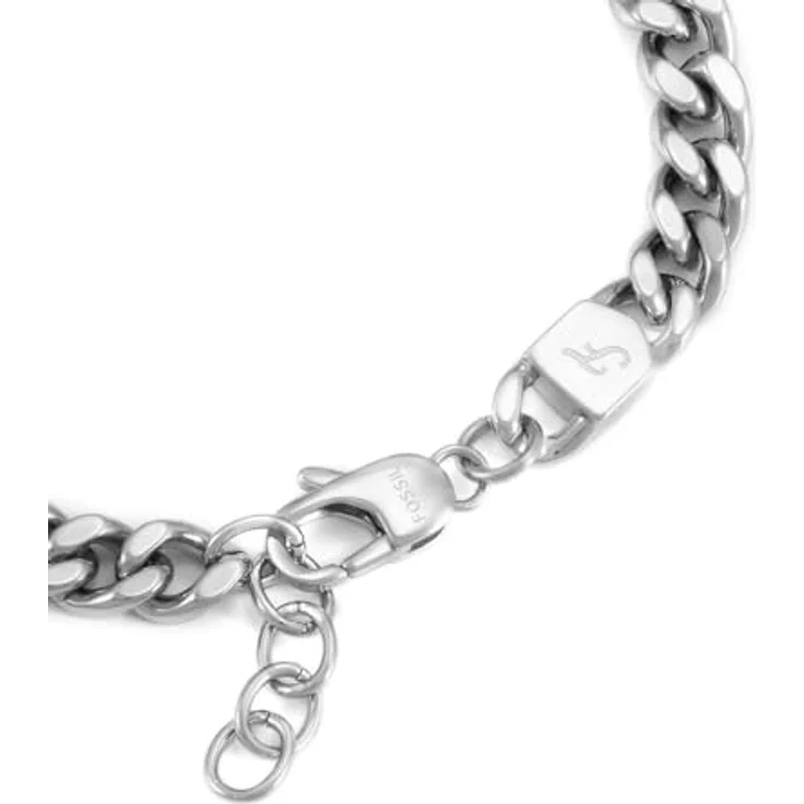 Fossil Drew Herrenarmband aus Edelstahl mit Karabinerverschluss, Zweifarbig in glänzendem Silber und Goldton – Bild 4