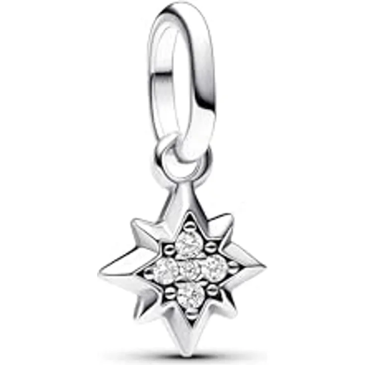PANDORA ME Stern Mini-Charm-Anhänger aus Sterling Silber mit Zirkonia, Symbol für Erneuerung und Träume, kompatibel mit ME und Moments Armbändern