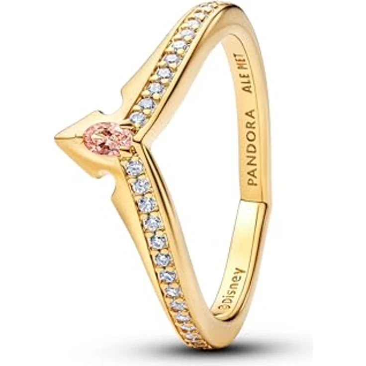 PANDORA Damenring Disney Prinzessin Aurora Tiara, goldfarben, mit Zirkonia, Ringgröße 60/19,1 – Bild 1